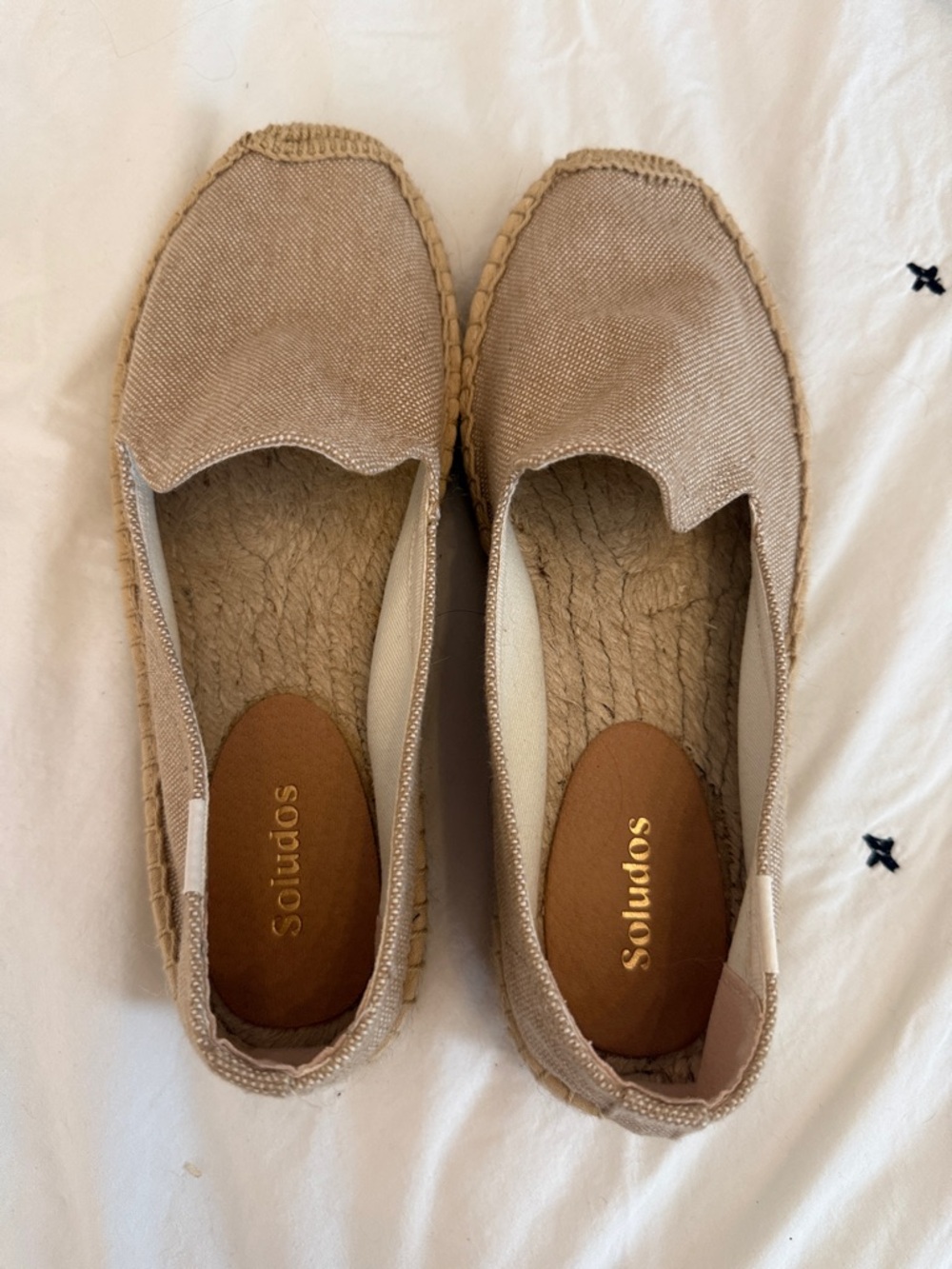 Soludos Beige Canvas Espadrille Slip-Ons